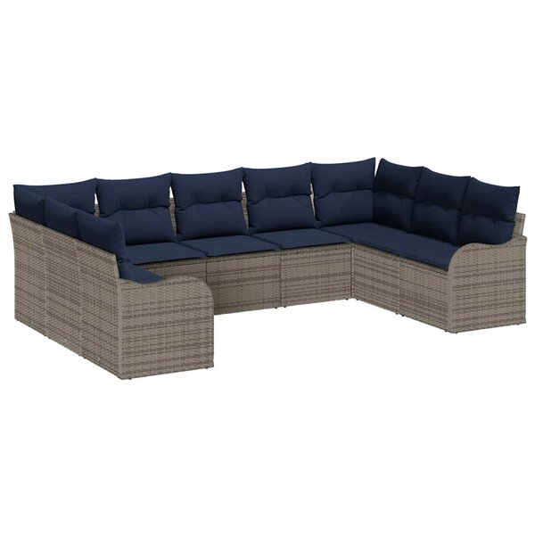 vidaXL Ensemble de canapé de jardin Gris polyrotin