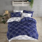 Parure de lit bleue GEOMETRIC 240 x 220 cm