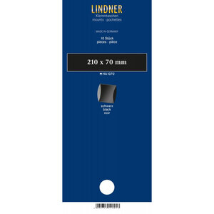 Bandes double soudure 210 x 70 mm pour timbres-poste. Fond - Noir