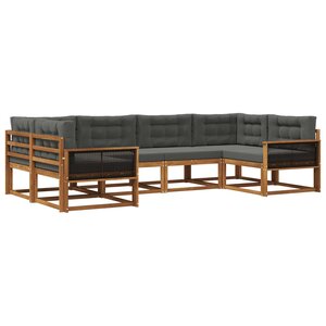 vidaXL Ensemble de canapés d'extérieur 6 pc Naturel et Anthracite