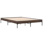 vidaXL Cadre de lit chêne marron 160x200 cm bois d'ingénierie et métal