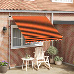 vidaXL Auvent manuel rétractable 250 cm Orange et marron