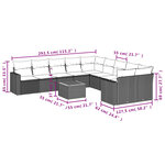 vidaXL Salon de jardin et coussins 11 Pièces mélange beige résine tressée
