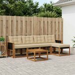 vidaXL Ensemble de canapés d'extérieur 6 pc Naturel et Beige
