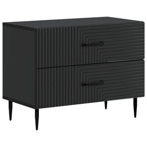 vidaXL Cabinet de chevet Noir 62 x 34 5 x 47 5 cm Bois d'ingénierie