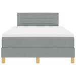 vidaXL Lit avec sommier avec matelas gris clair 120x200 cm en tissu