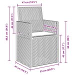 vidaXL Chaises de jardin salle à manger 2 Pièces Blanc et taupe PP