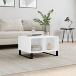 vidaXL Table basse Blanc 60x50x36 5 cm Bois d'ingénierie