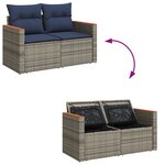 vidaXL Canapé de jardin 2 places avec coussins gris résine tressée