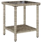 vidaXL Canapé de jardin table et coussins en forme de L gris clair