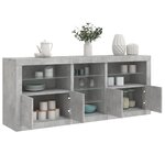 vidaXL Buffet avec lumières LED gris béton 181 5x37x67 cm