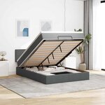 vidaXL Lit ottoman avec matelas gris foncé 140x190 cm tissu