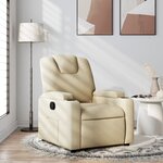 vidaXL Fauteuil inclinable Crème Tissu
