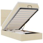 vidaXL Cadre de lit ottoman avec matelas crème 80x200 cm tissu