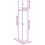 vidaXL Armoire de rangement mince noir 30x42 5x225cm bois d'ingénierie