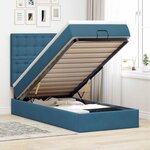 vidaXL Cadre de lit ottoman avec matelas bleu foncé 80x200 cm velours
