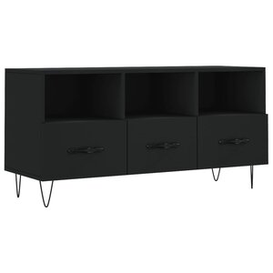 vidaXL Meuble TV noir 102x36x50 cm bois d'ingénierie