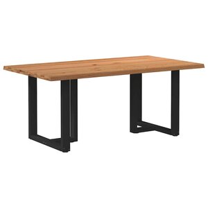 vidaXL Table à manger marron clair bois de chêne massif rectangulaire
