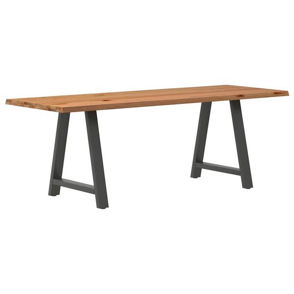 vidaXL Table à manger et bord naturel bois massif chêne rectangulaire