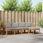vidaXL Ensemble de canapés d'extérieur 5 pc Gris Naturel et Clair