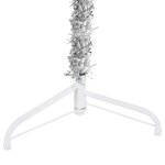 vidaXL Demi sapin de Noël artificiel mince avec support Argenté 240 cm