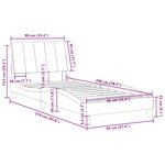 vidaXL Cadre de lit sans matelas Hanko gris clair 90x200 cm velours