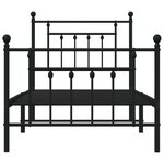 vidaXL Cadre de lit métal avec tête de lit/pied de lit noir 90x190 cm