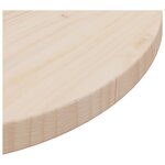 vidaXL Dessus de table Ø50x2 5 cm Bois de pin massif