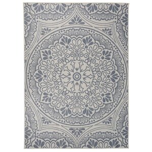 vidaXL Tapis à tissage plat d'extérieur 200x280 cm Motif bleu