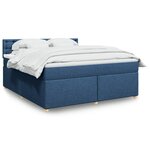 vidaXL Sommier à lattes de lit avec matelas Bleu 180x200 cm Tissu
