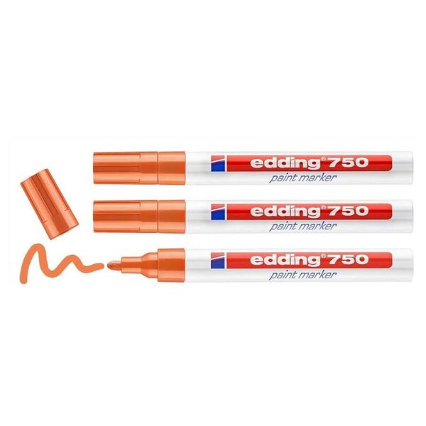Marqueur Peinture 750 Orange Pointe Moyenne 2-4 mm x 3 EDDING