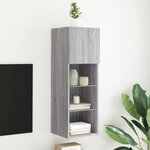 vidaXL Meuble TV avec lumières LED sonoma gris 30 5x30x90 cm