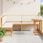 Set de jardin 4 pièces avec coussins en bois d'acacia