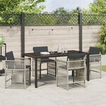 vidaXL Ensemble de Repas de Jardin 5 Pièces Avec Coussins Gris Clair Poly Rattan