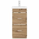 vidaXL Meuble de salle de bain avec évier Chêne artisanal