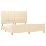 vidaXL Cadre de lit avec tête de lit Crème 180 x 200 cm Tissu