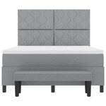 vidaXL Lit à ressorts avec matelas Gris clair 140 x 200 cm tissu