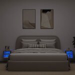 vidaXL Meubles TV muraux lumières LED 2 Pièces chêne artisanal