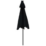 vidaXL Parasol de jardin avec LED mât en acier noir 225x225x212 cm