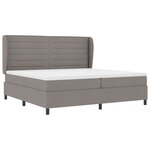vidaXL Lit à ressorts avec matelas Taupe 200 x 200 cm tissu