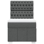 vidaXL Sommier à lattes de lit et matelas Gris foncé 90x190 cm Tissu