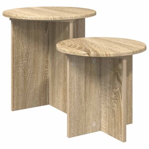 vidaXL Ensemble de tables d'appoint 2 pc Chêne Sonoma Ø 45 x 45 cm