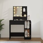 vidaXL Coiffeuse avec LED noir 86 5x35x136 cm