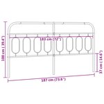 vidaXL Tête de lit métal noir 183 cm
