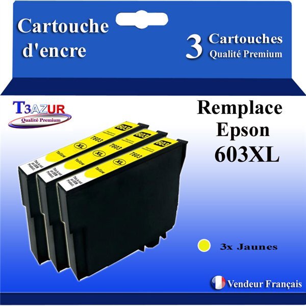 3x Cartouches Compatibles  avec Epson 603 603XL Noire pour Epson Expression Home XP-2100  XP-2105  XP-2150  XP-2155  XP-3100  XP-3105  XP-3150  XP-3155  XP-4100  XP-4105  XP-4150  XP-4155 Jaune