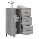 vidaXL Buffet sonoma gris 69 5x34x90 cm bois d'ingénierie