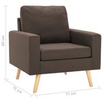 vidaXL Fauteuil marron tissu