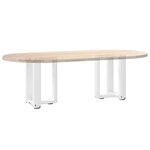 vidaXL Pieds de table basse en T  2 pièces  blanc  38 x 25 x (42-43) cm  acier