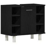vidaXL Ensemble de mobilier de salle de bain avec étagère 3 Pièces Noir