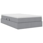 vidaXL Lit avec rangement et matelas Gris clair 120 x 200 cm Polyester